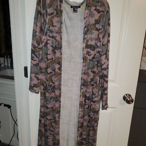 Pink Camo Hoodie Duster